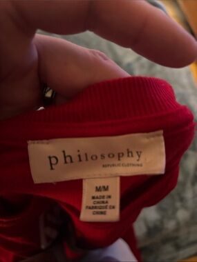 Philosophy Bright Red Knit Crewneck Top